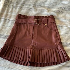 Zara Vegan Leather Mauve Skirt M